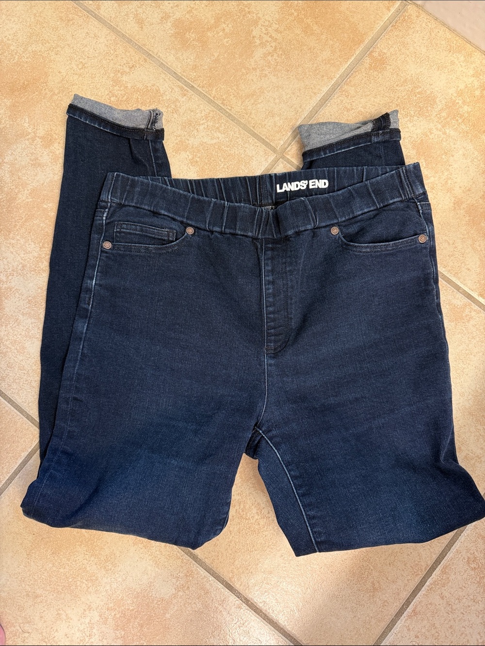 Lands' End Dark Blue Jeggings SZ 12